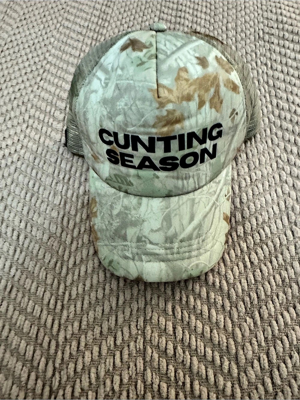 Kayla Malec Cunting Season Camo Trucker Hat in Green & Brown